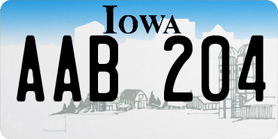 IA license plate AAB204