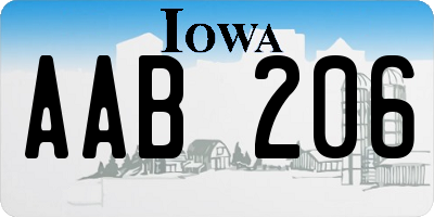 IA license plate AAB206