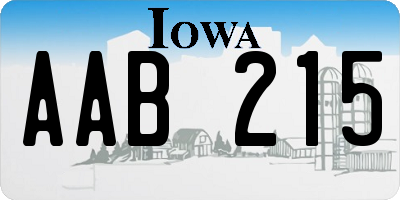 IA license plate AAB215