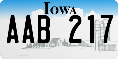 IA license plate AAB217