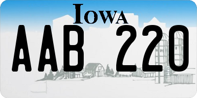 IA license plate AAB220