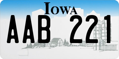 IA license plate AAB221