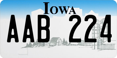 IA license plate AAB224