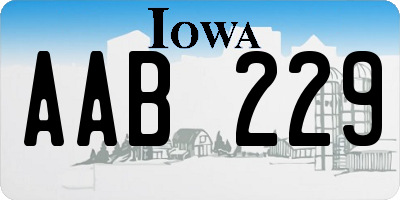 IA license plate AAB229