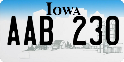 IA license plate AAB230