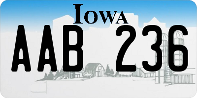 IA license plate AAB236