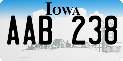 IA license plate AAB238