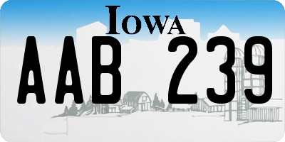 IA license plate AAB239