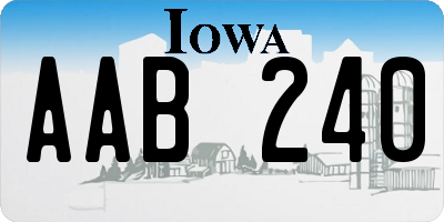 IA license plate AAB240