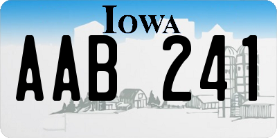 IA license plate AAB241