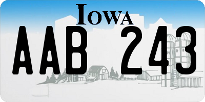 IA license plate AAB243