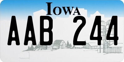 IA license plate AAB244