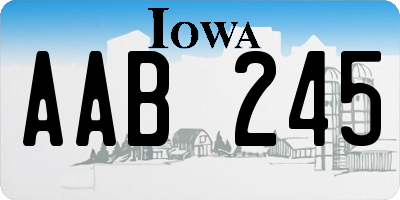 IA license plate AAB245