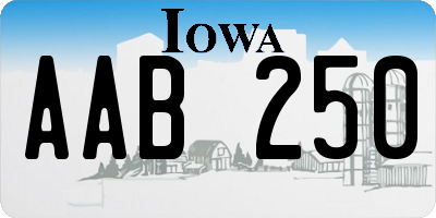 IA license plate AAB250