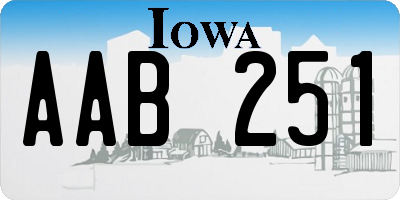 IA license plate AAB251