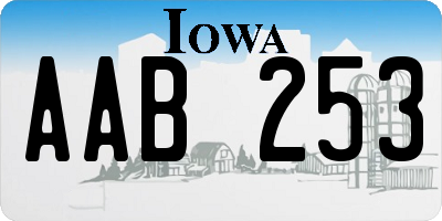 IA license plate AAB253