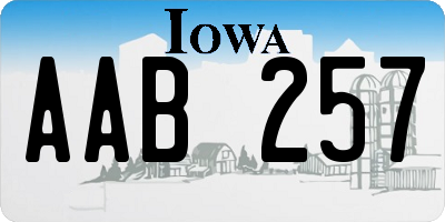IA license plate AAB257