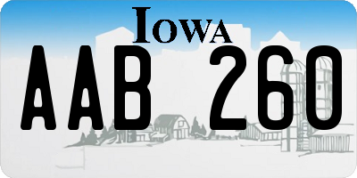 IA license plate AAB260