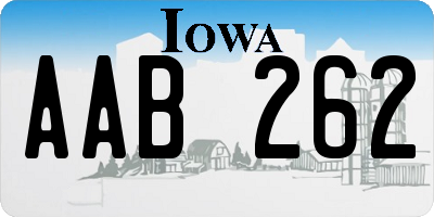 IA license plate AAB262