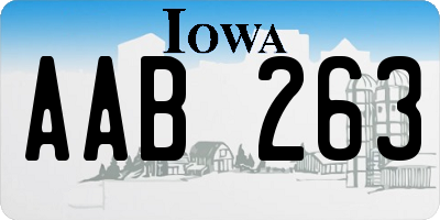 IA license plate AAB263