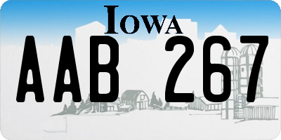 IA license plate AAB267