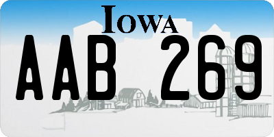 IA license plate AAB269