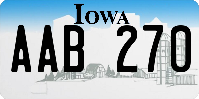 IA license plate AAB270