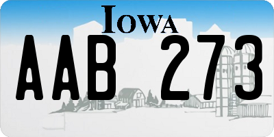 IA license plate AAB273