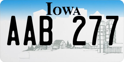 IA license plate AAB277