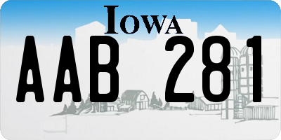 IA license plate AAB281