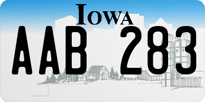 IA license plate AAB283