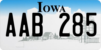 IA license plate AAB285