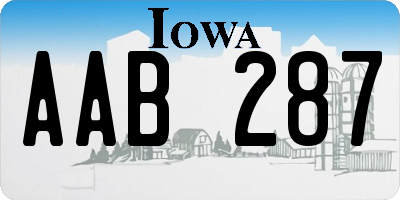 IA license plate AAB287