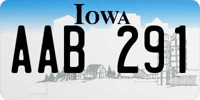 IA license plate AAB291