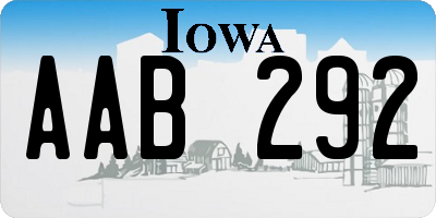 IA license plate AAB292