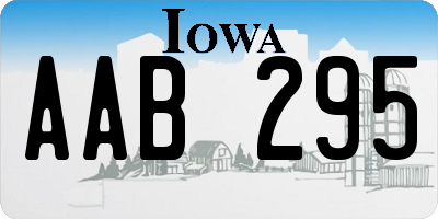 IA license plate AAB295