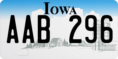 IA license plate AAB296