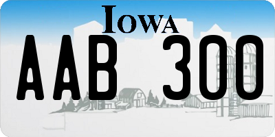 IA license plate AAB300