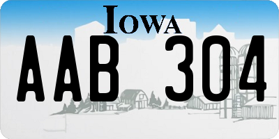 IA license plate AAB304