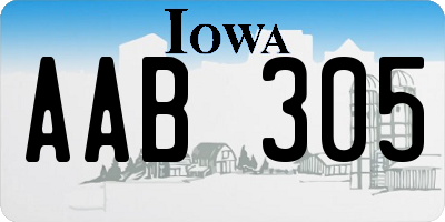 IA license plate AAB305