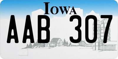 IA license plate AAB307