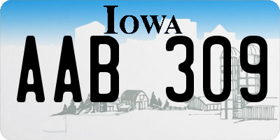 IA license plate AAB309