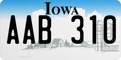 IA license plate AAB310