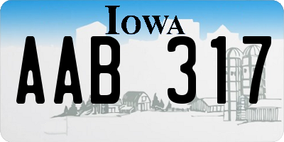 IA license plate AAB317