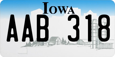 IA license plate AAB318