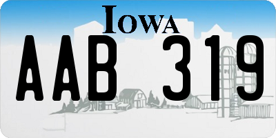 IA license plate AAB319