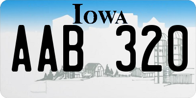 IA license plate AAB320