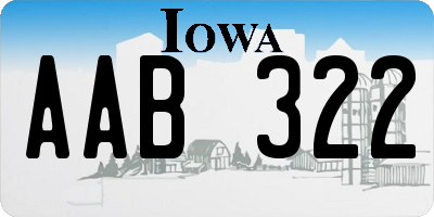 IA license plate AAB322