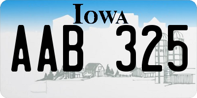 IA license plate AAB325