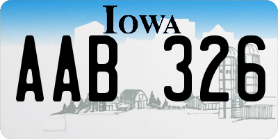 IA license plate AAB326